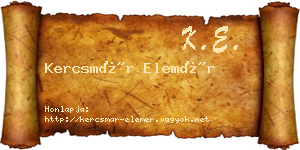 Kercsmár Elemér névjegykártya