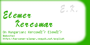 elemer kercsmar business card